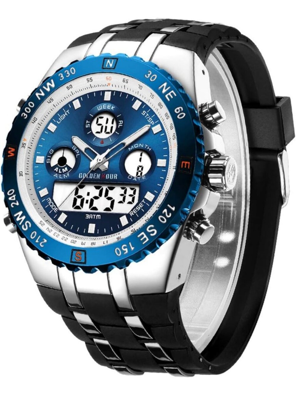 Luxury Military Sports Watch for Men - Large Face, Waterproof, Stopwatch, Alarm